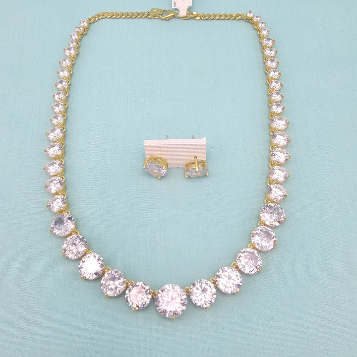 Big CZ diamond necklace