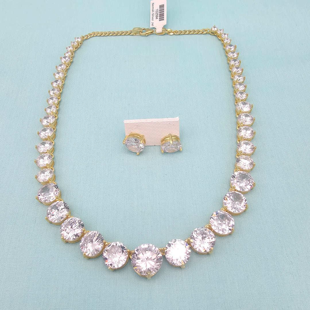 Big CZ diamond necklace