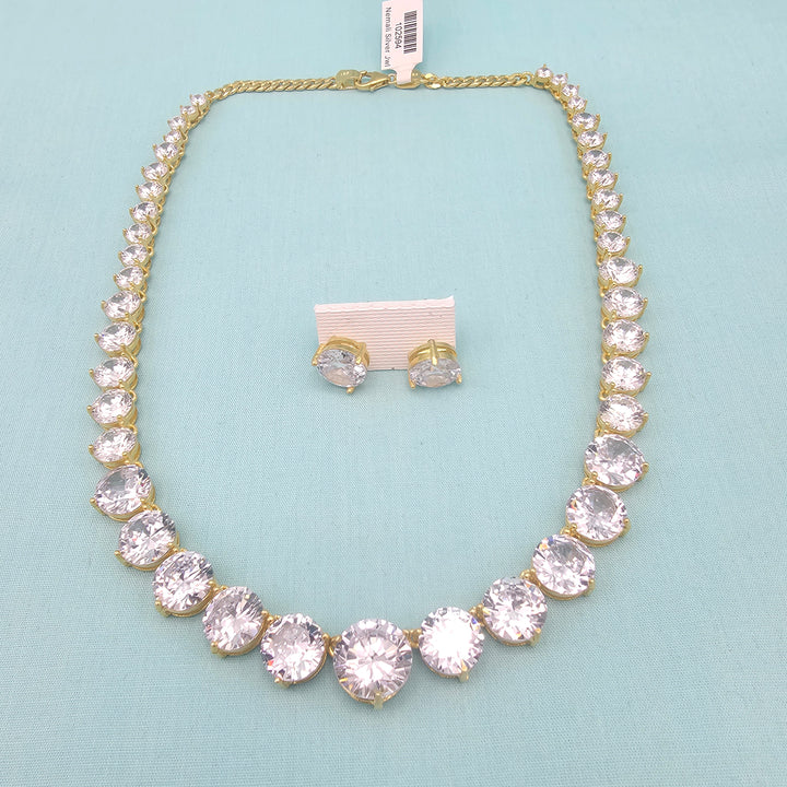 Big CZ diamond necklace