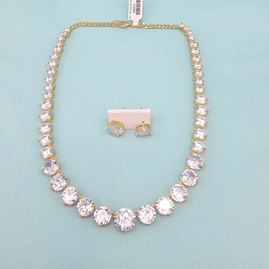 Big CZ diamond necklace