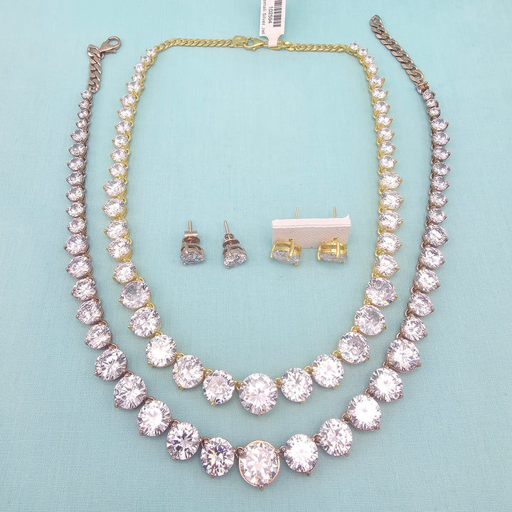 Big CZ diamond necklace