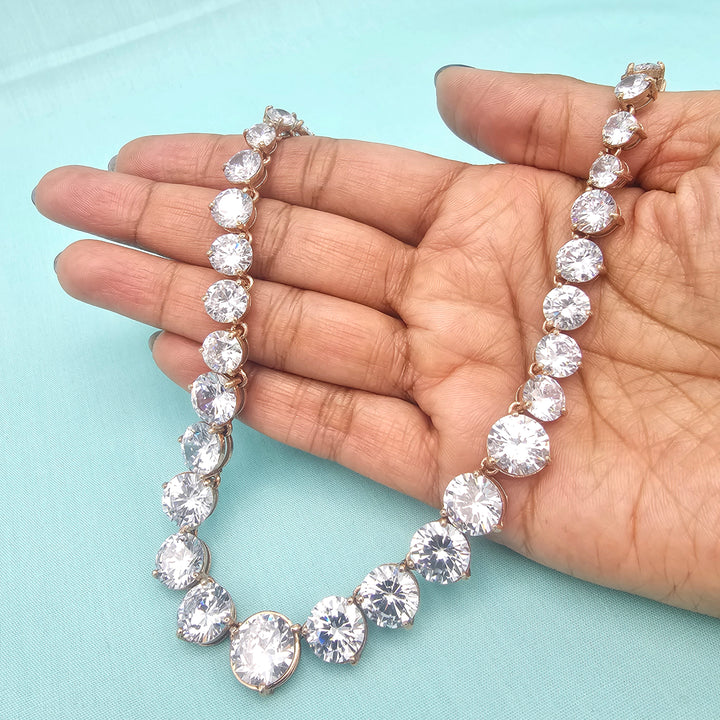 Big CZ diamond necklace
