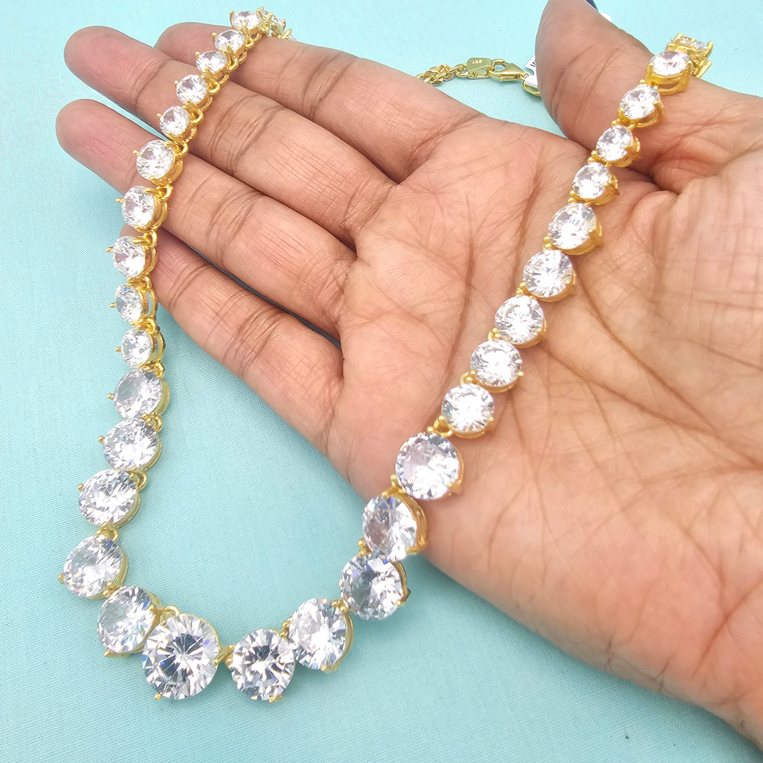 Big CZ diamond necklace