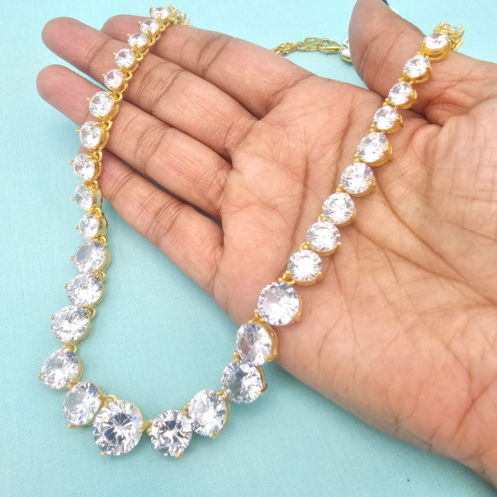 Big CZ diamond necklace