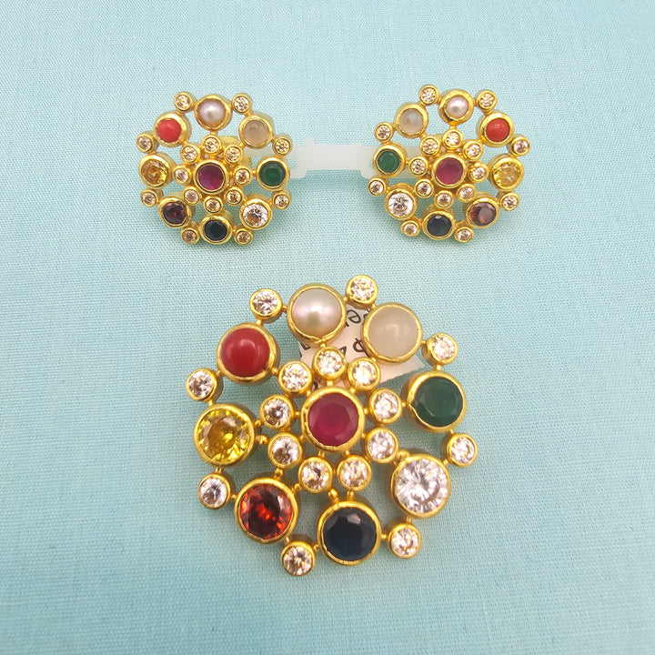 Navratna CZ Pendant set