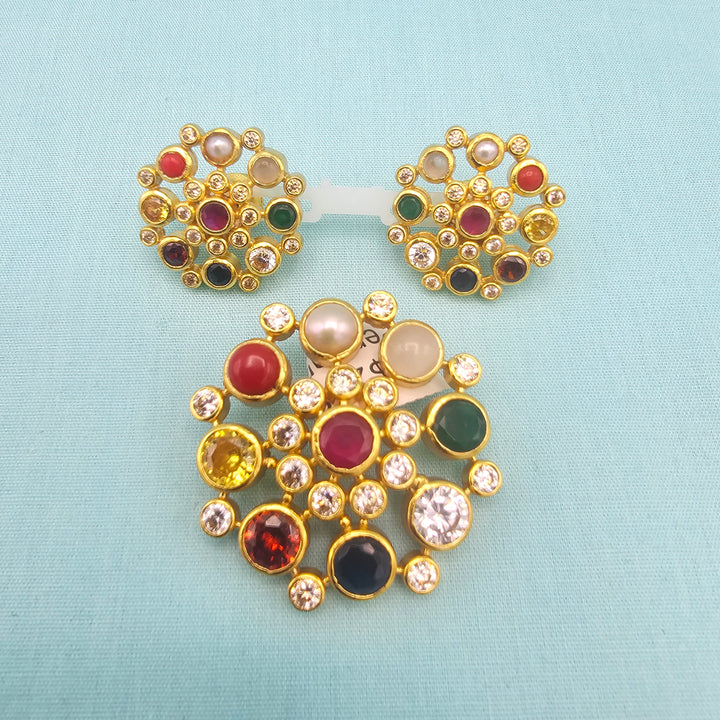 Navratna CZ Pendant set
