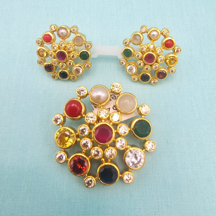 Navratna CZ Pendant set