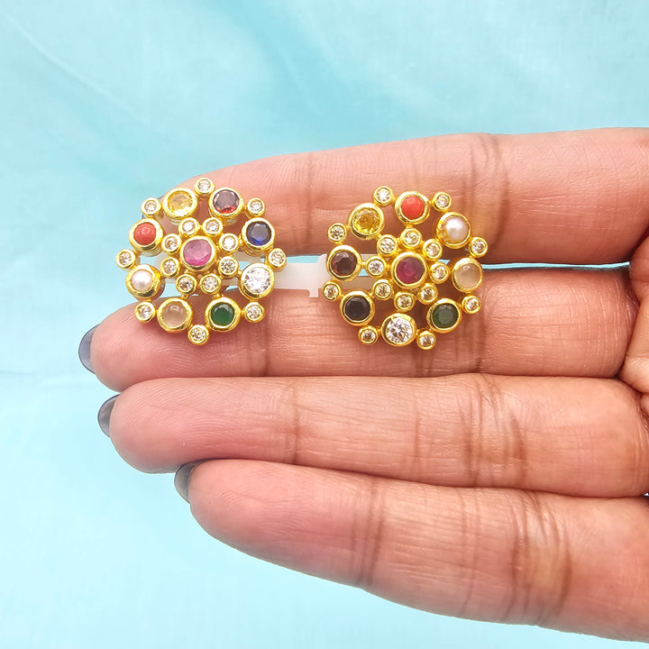 Navratna CZ Pendant set