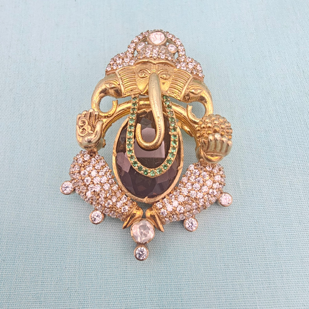 Ganesh Moissanite Pendant