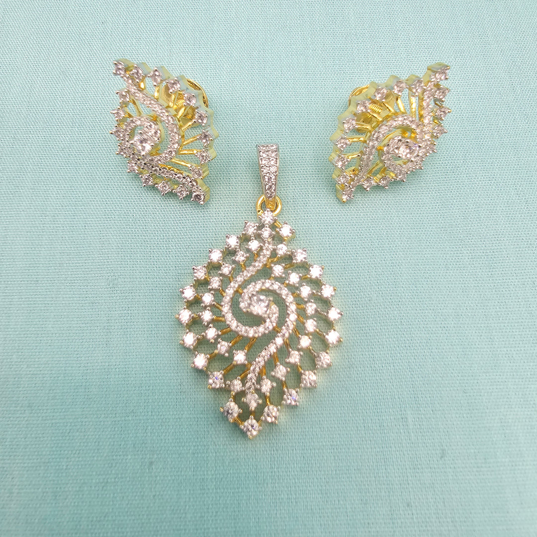Silver CZ Pendant set