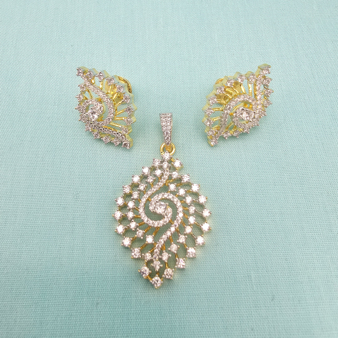Silver CZ Pendant set