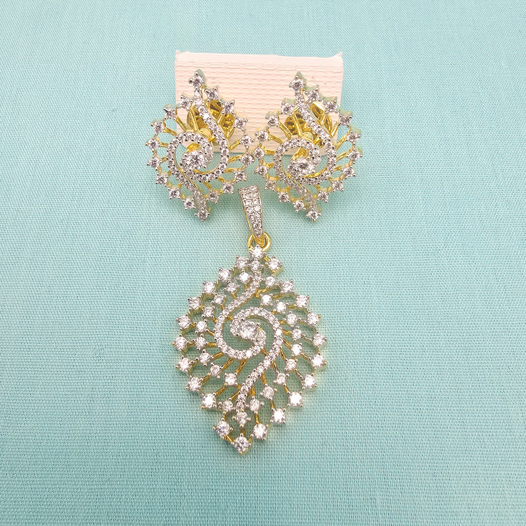 Silver CZ Pendant set