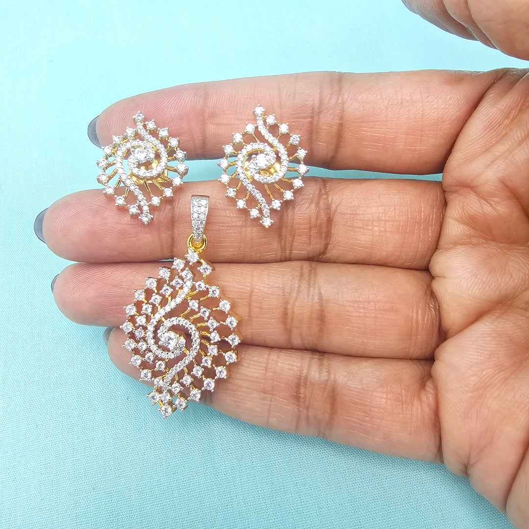 Silver CZ Pendant set