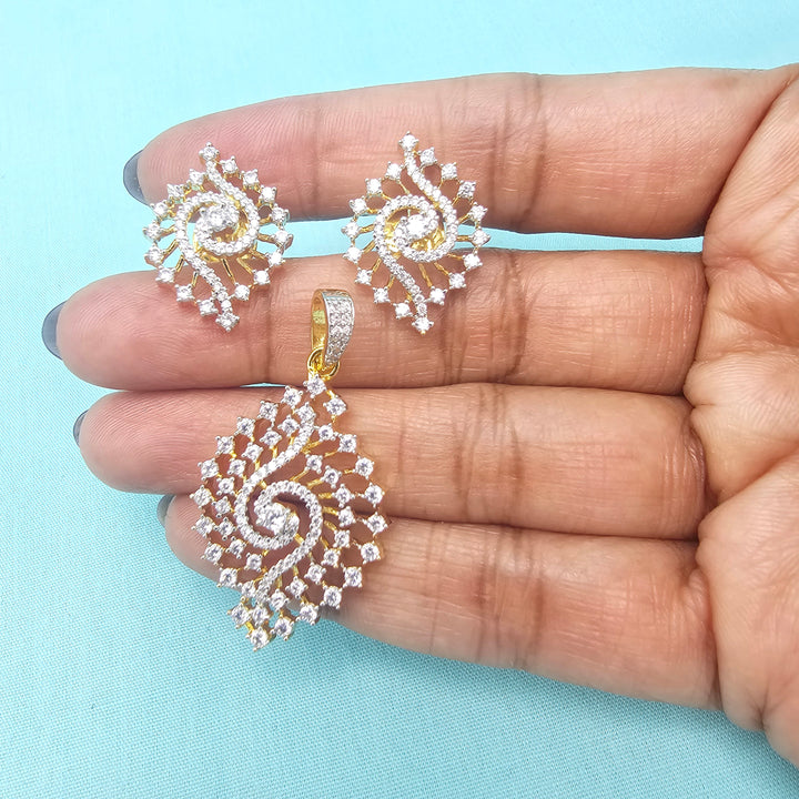 Silver CZ Pendant set