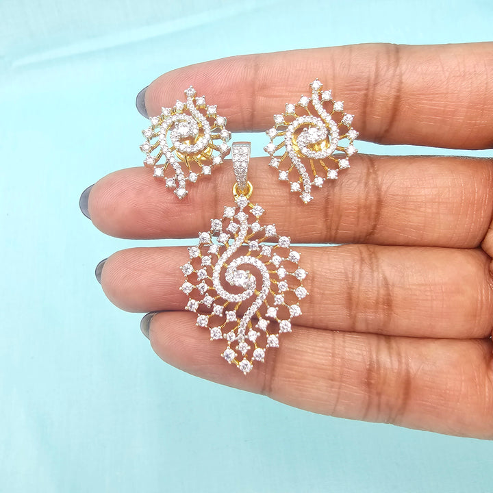 Silver CZ Pendant set