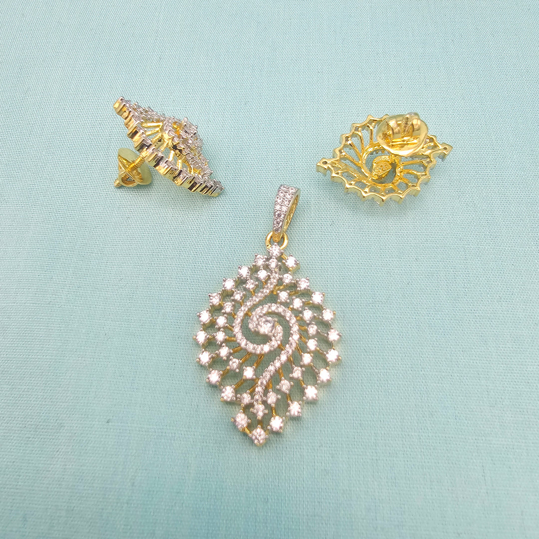 Silver CZ Pendant set
