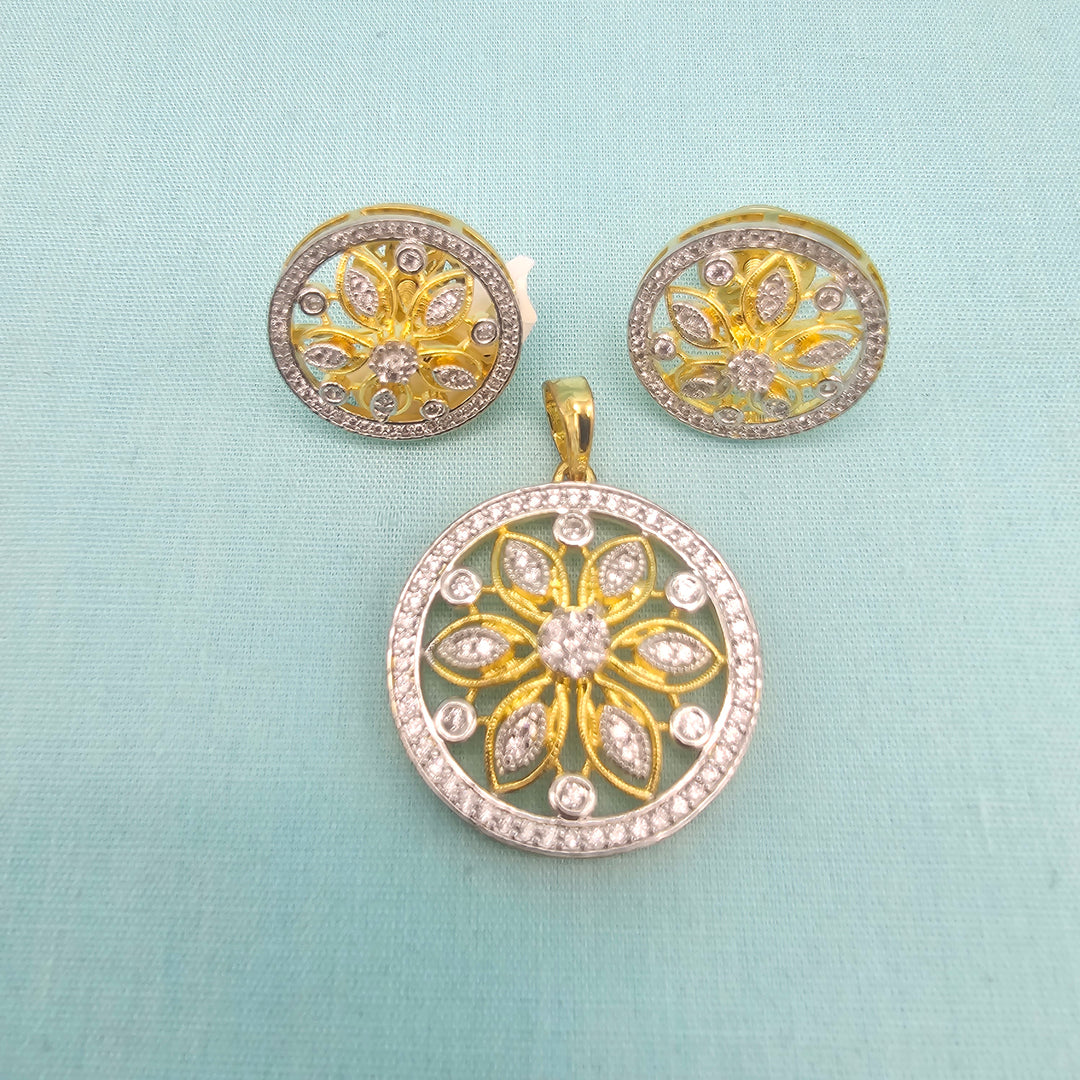 Simple CZ Pendant set