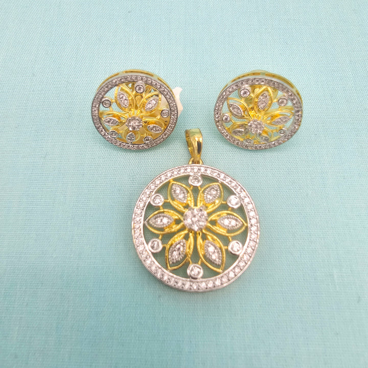 Simple CZ Pendant set