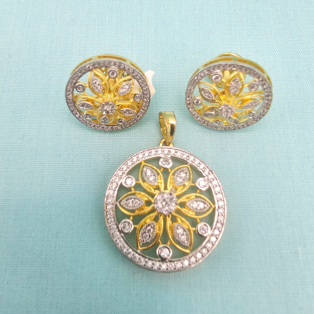 Simple CZ Pendant set