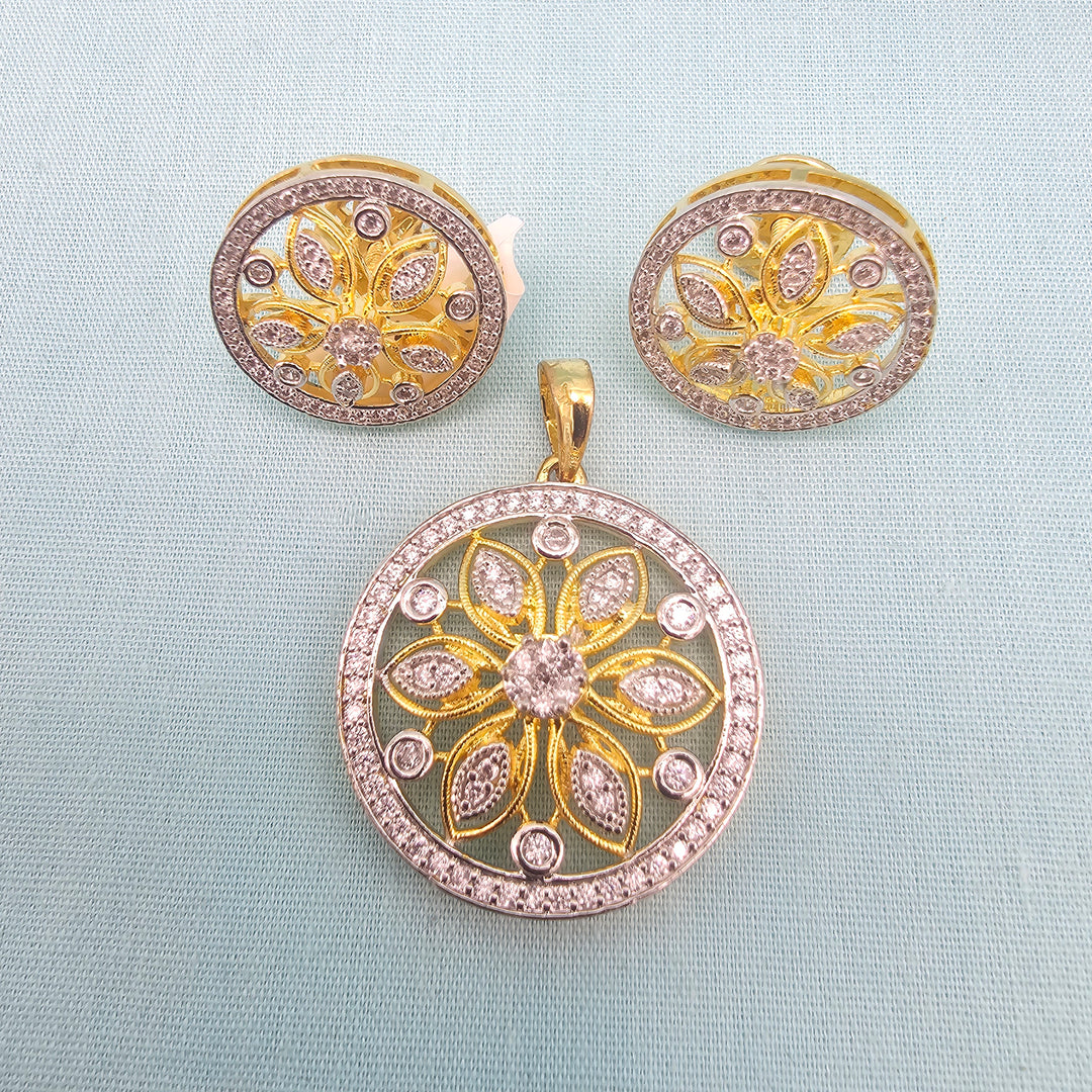 Simple CZ Pendant set