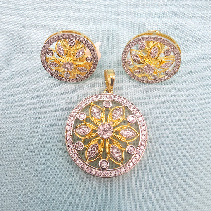 Simple CZ Pendant set