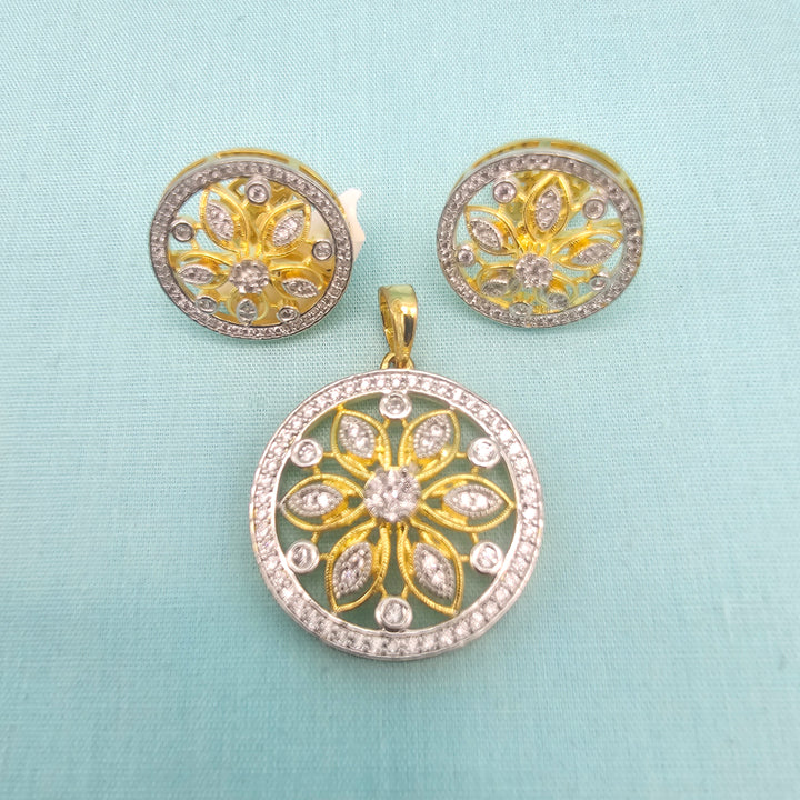 Simple CZ Pendant set