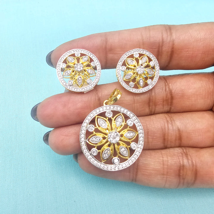 Simple CZ Pendant set