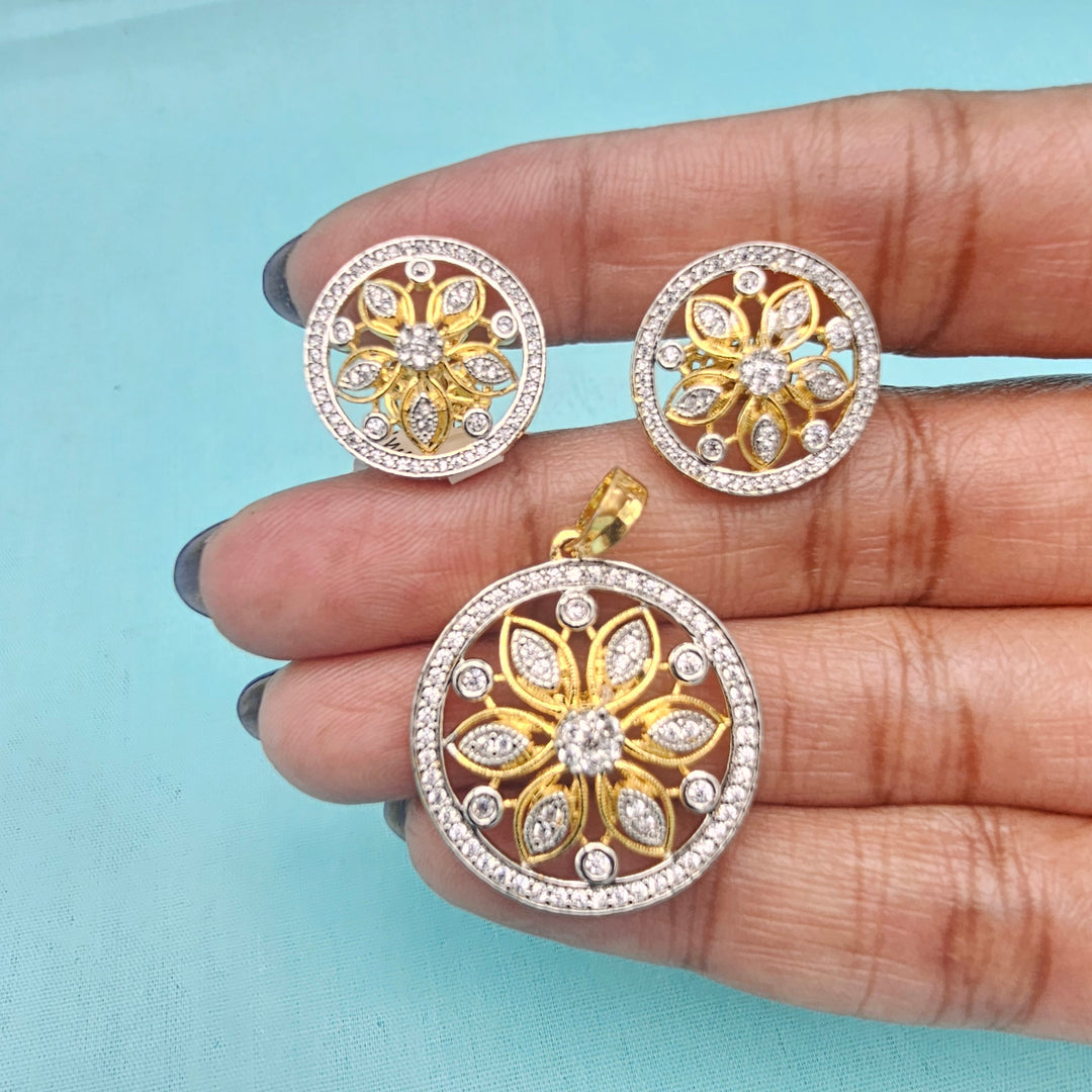Simple CZ Pendant set