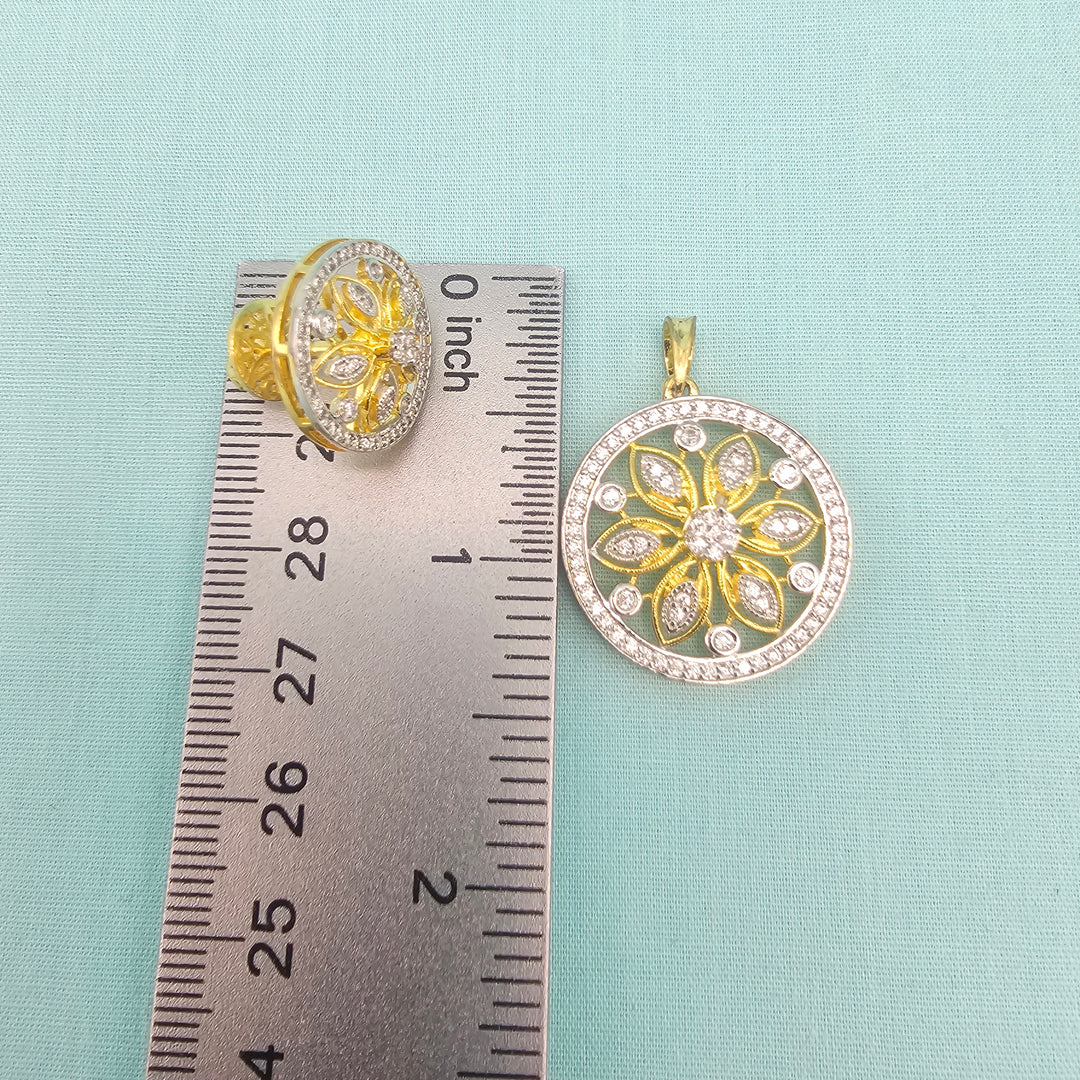 Simple CZ Pendant set