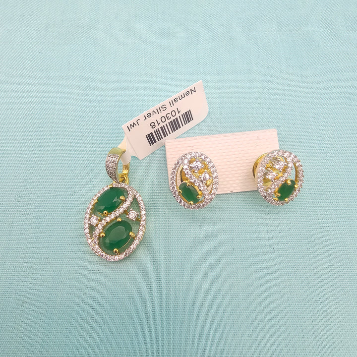 Emerald CZ Pendant set