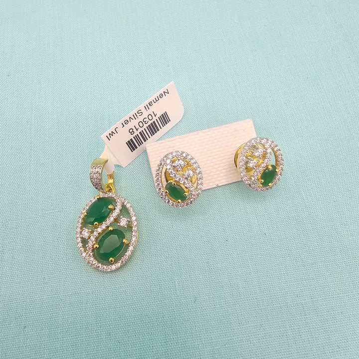 Emerald CZ Pendant set