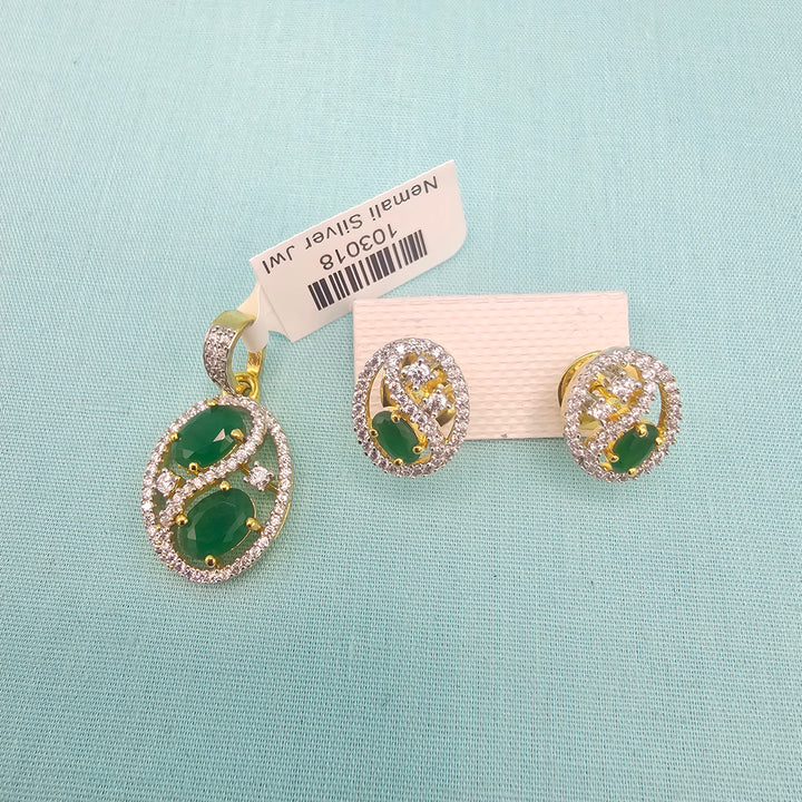 Emerald CZ Pendant set