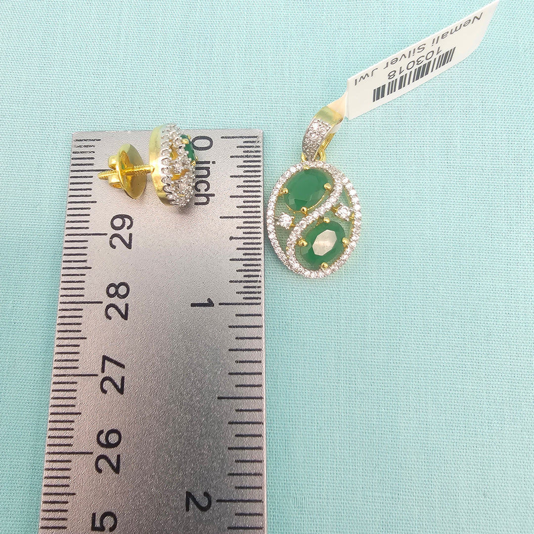 Emerald CZ Pendant set