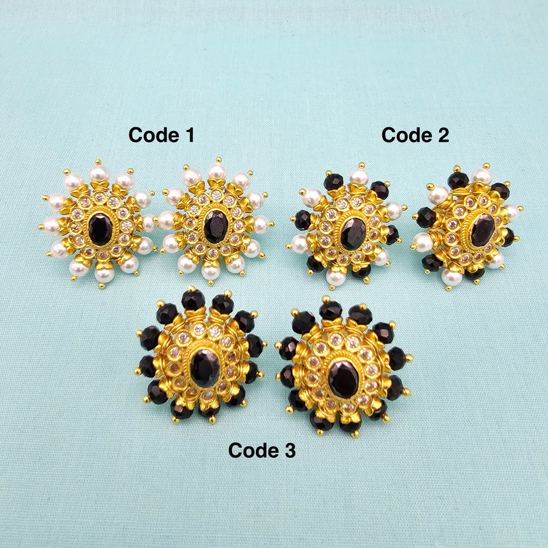 Silver Black Studs