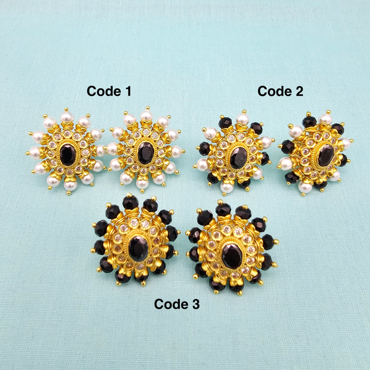 Silver Black Studs