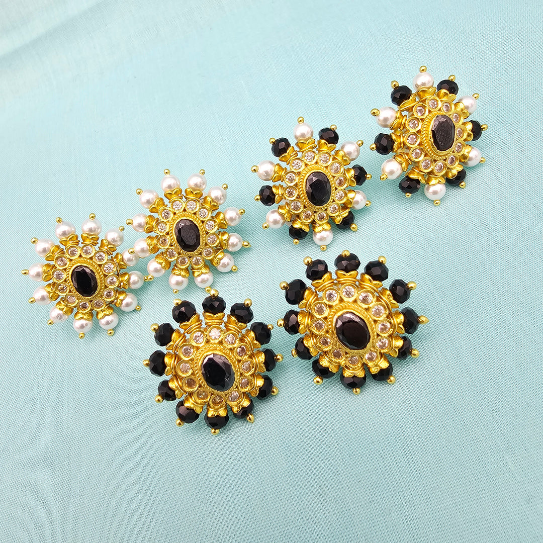 Silver Black Studs
