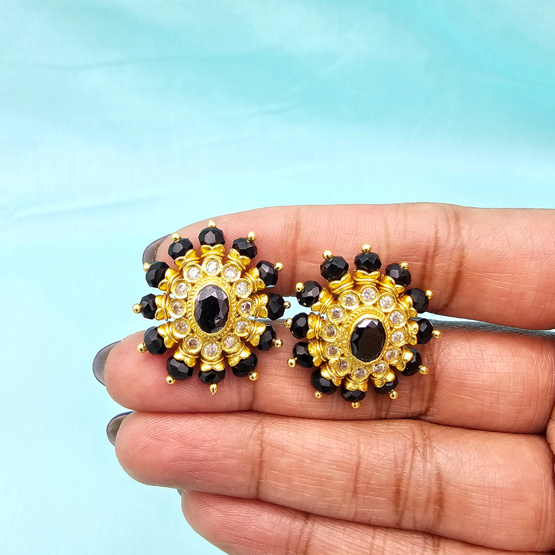 Silver Black Studs