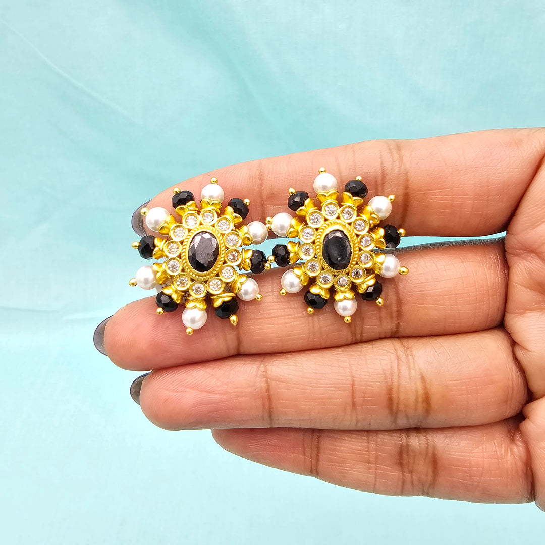 Silver Black Studs