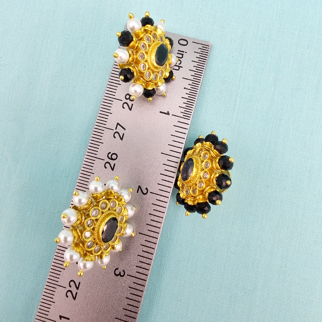 Silver Black Studs