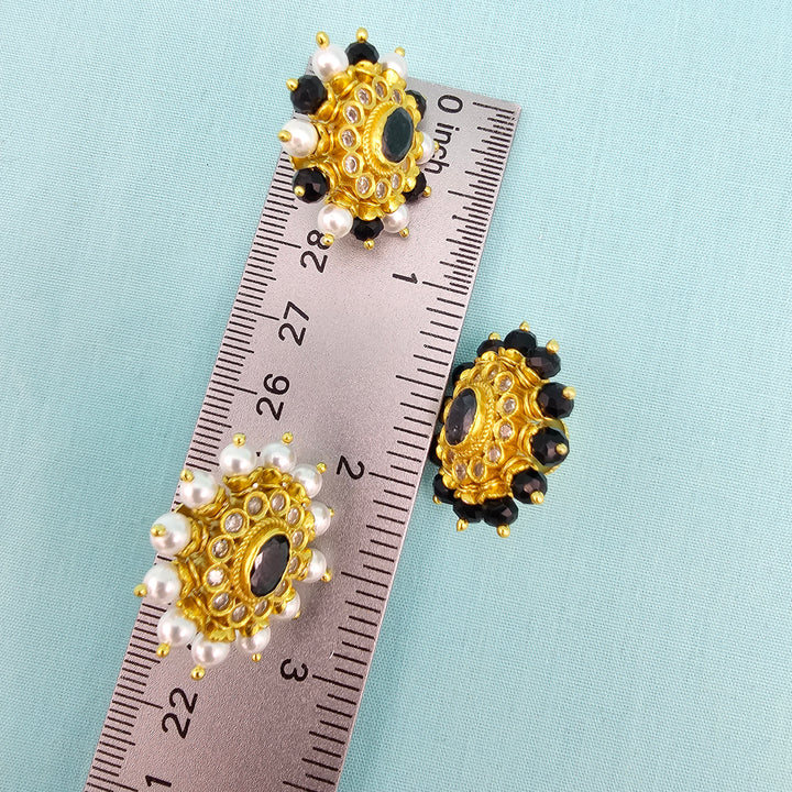 Silver Black Studs