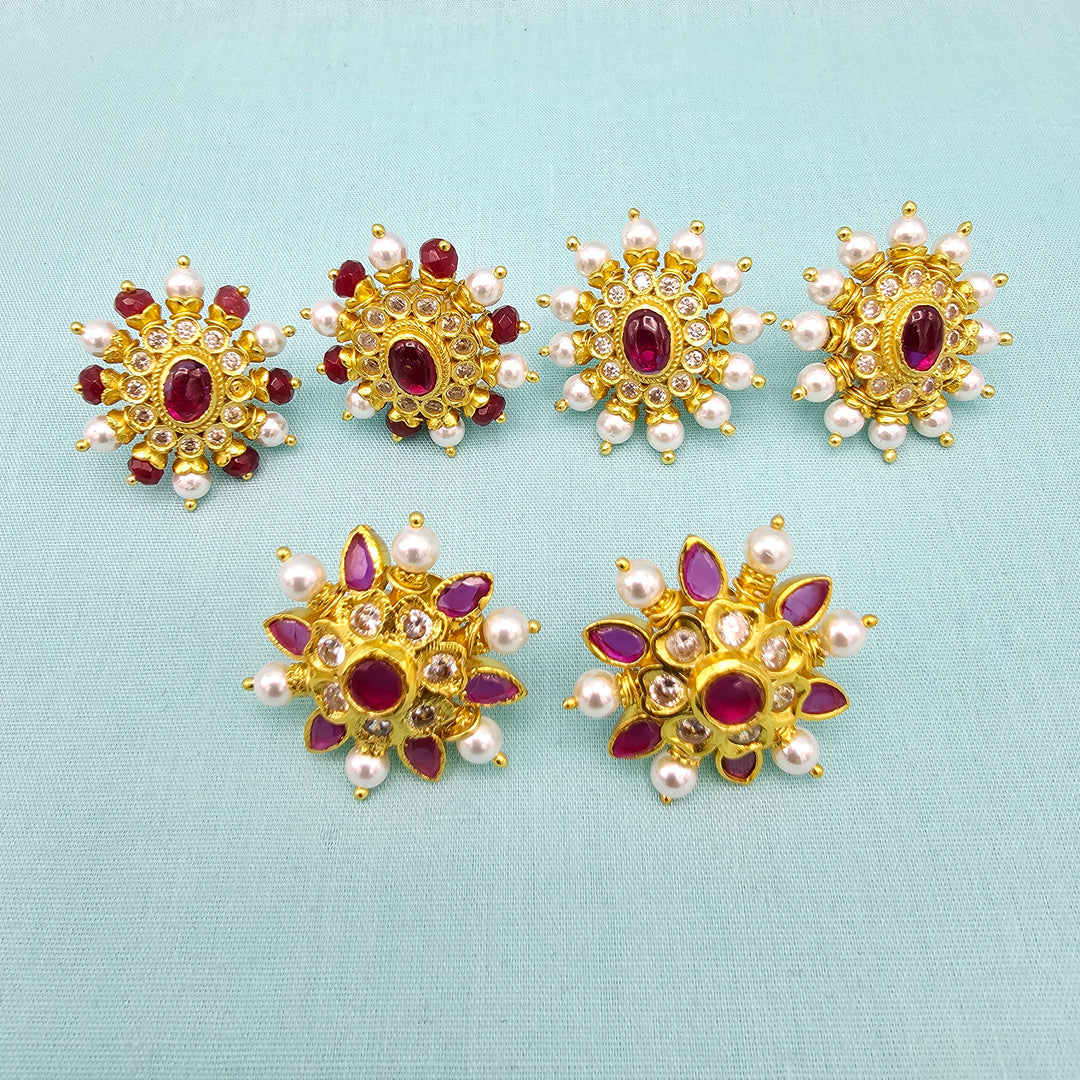 Silver Ruby Studs