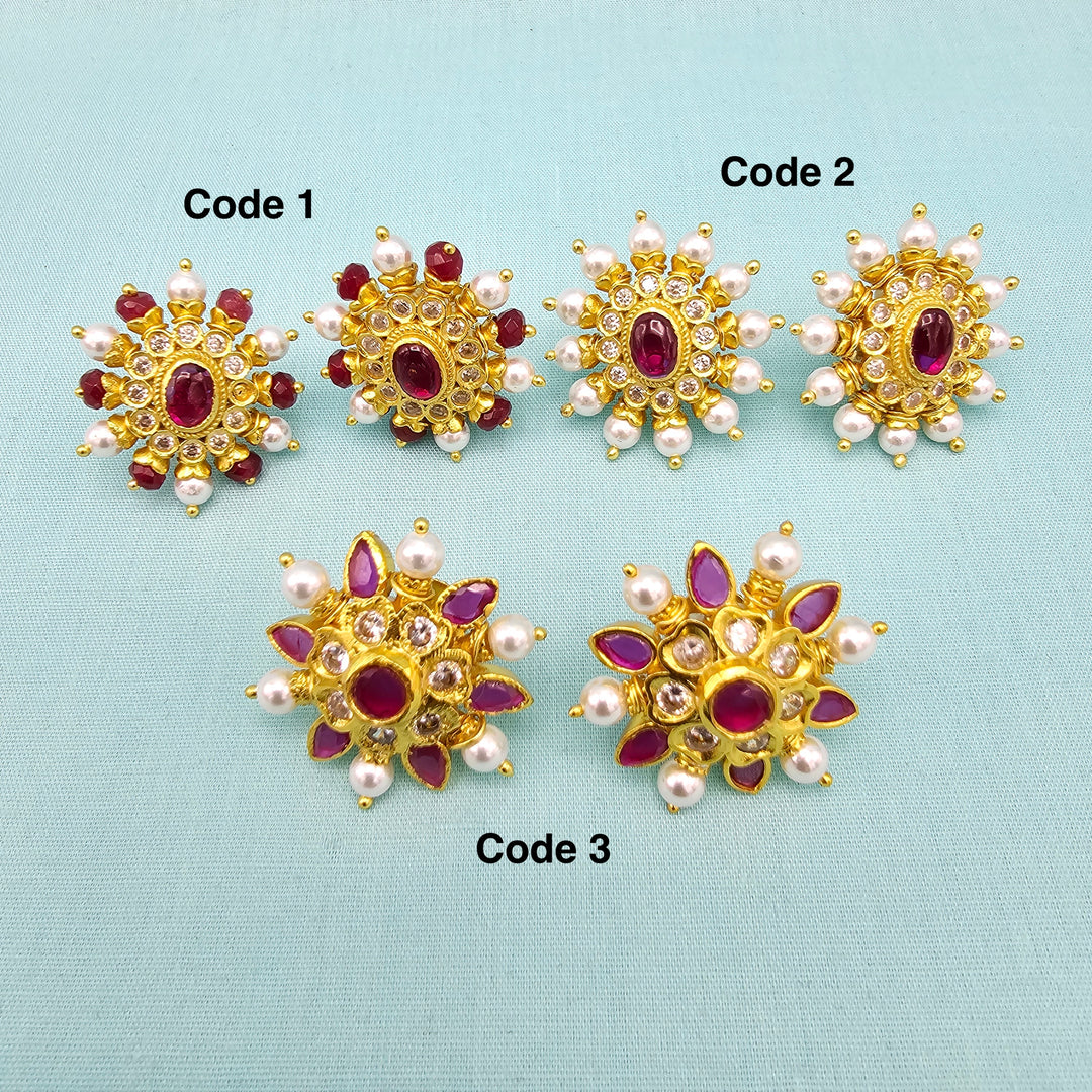 Silver Ruby Studs