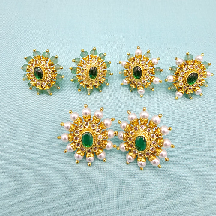 Silver Emerald Studs