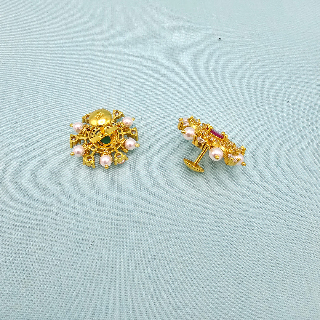 Silver Emerald Studs