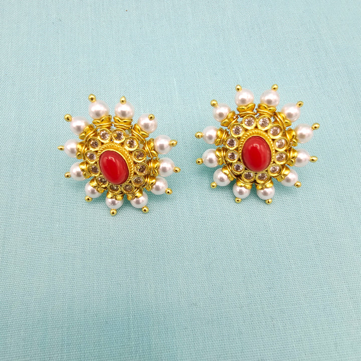 Silver Coral Studs
