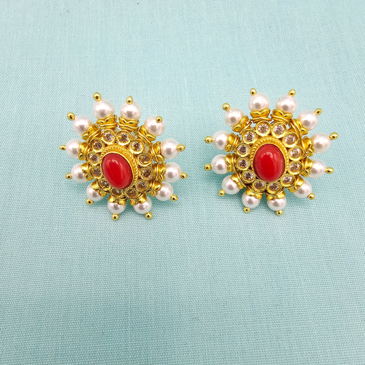 Silver Coral Studs