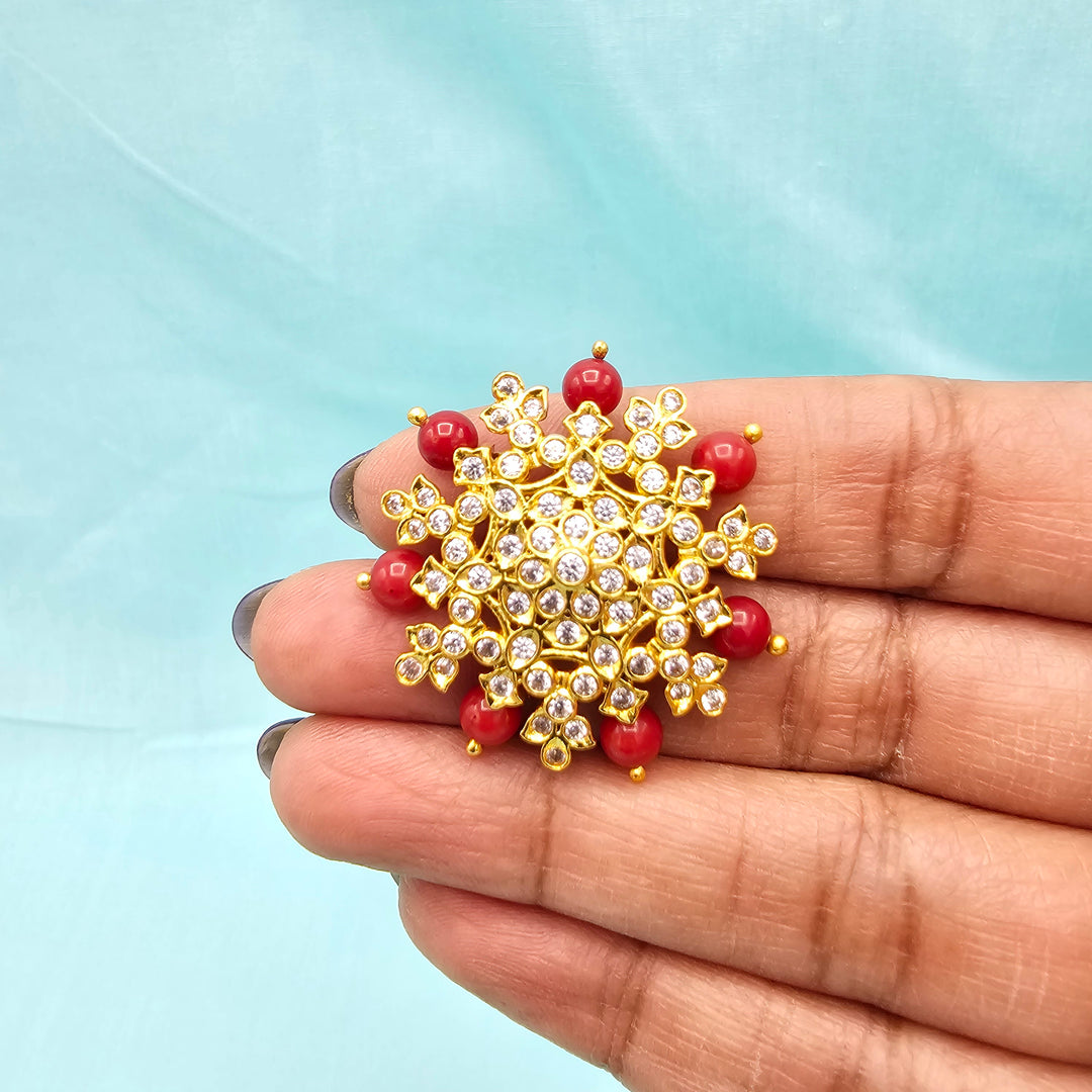 Silver Coral CZ Studs