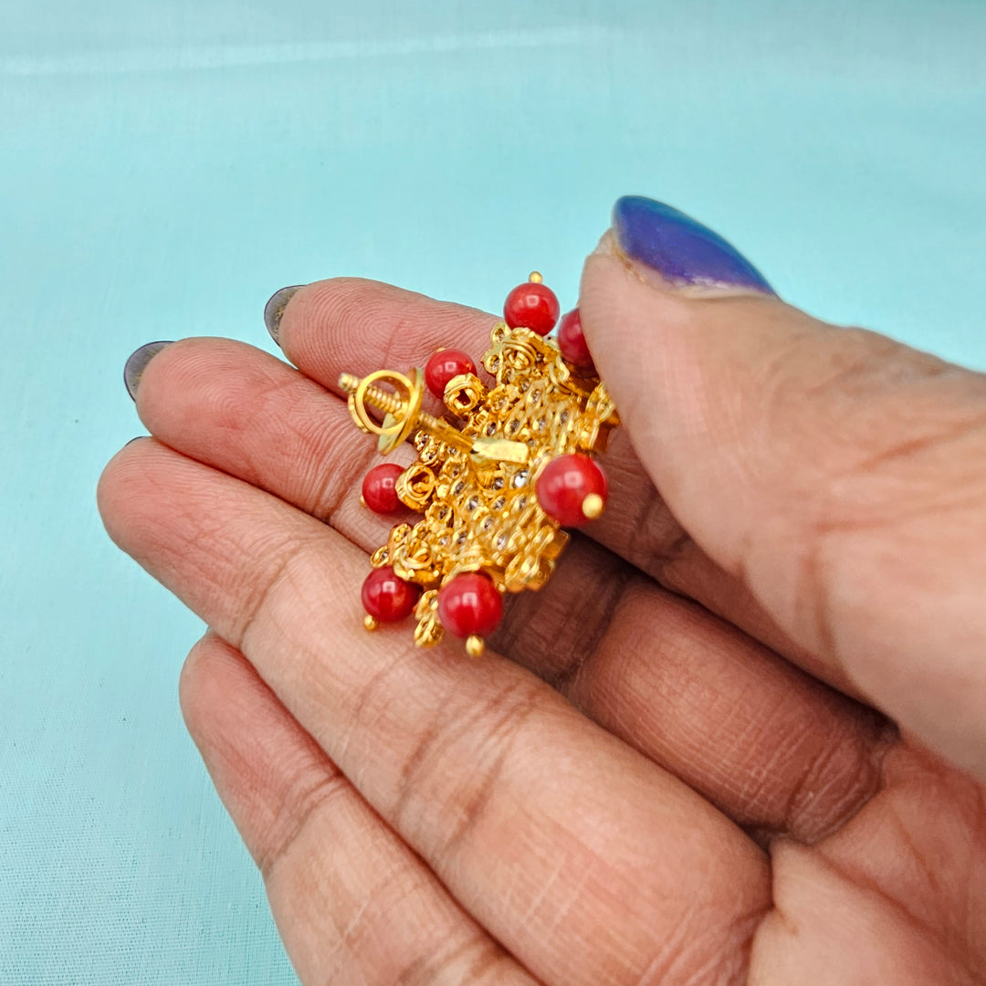 Silver Coral CZ Studs