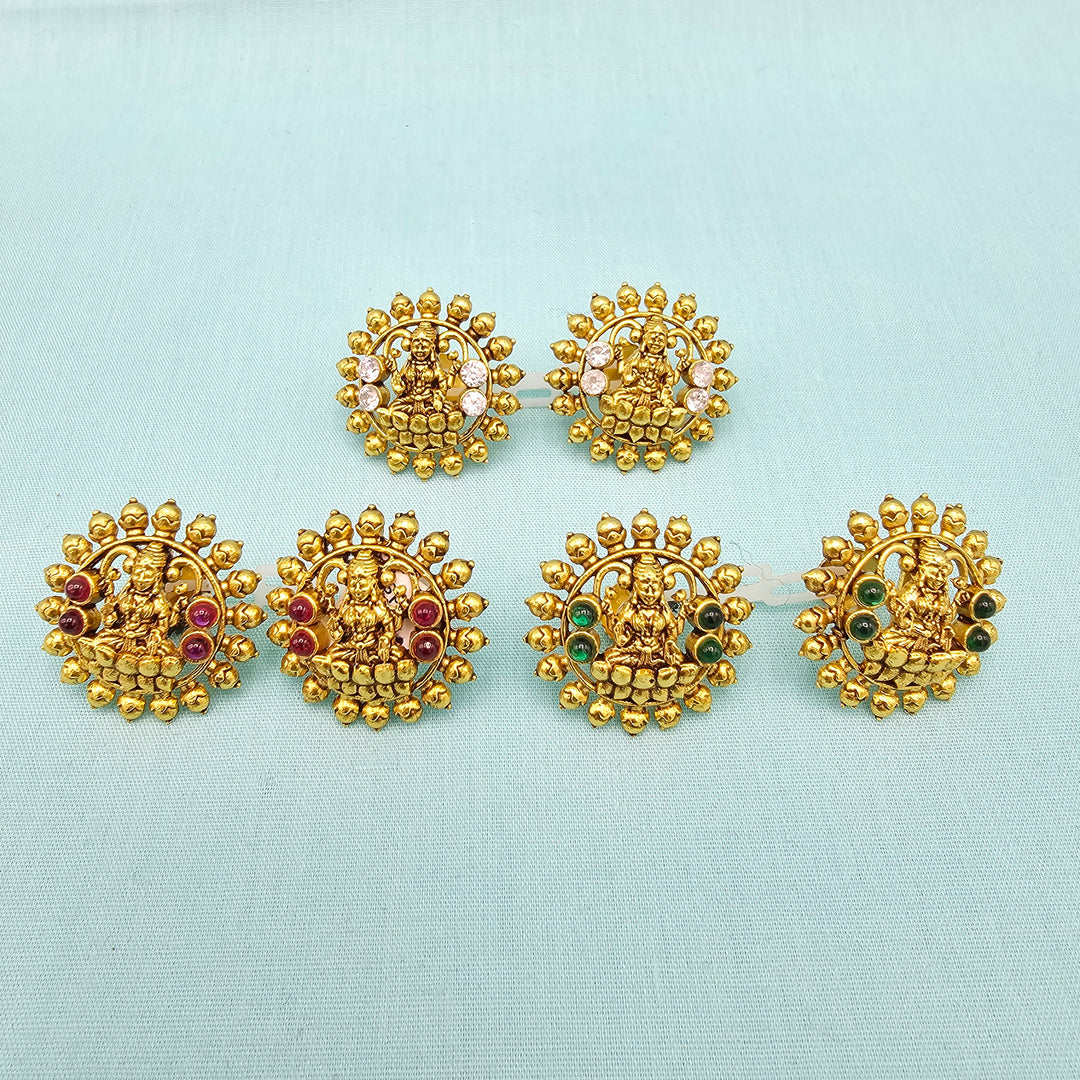 Silver CZ Nakshi Studs