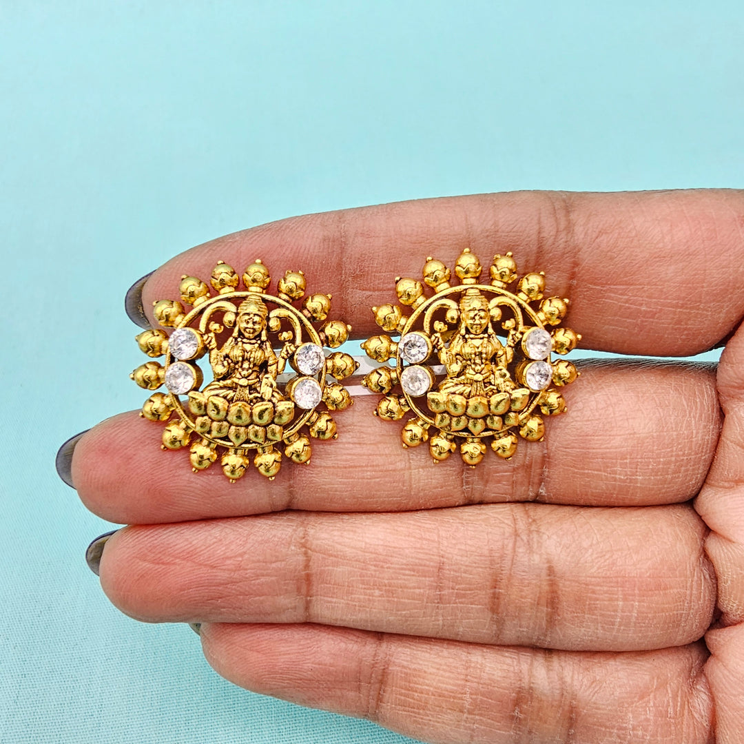 Silver CZ Nakshi Studs